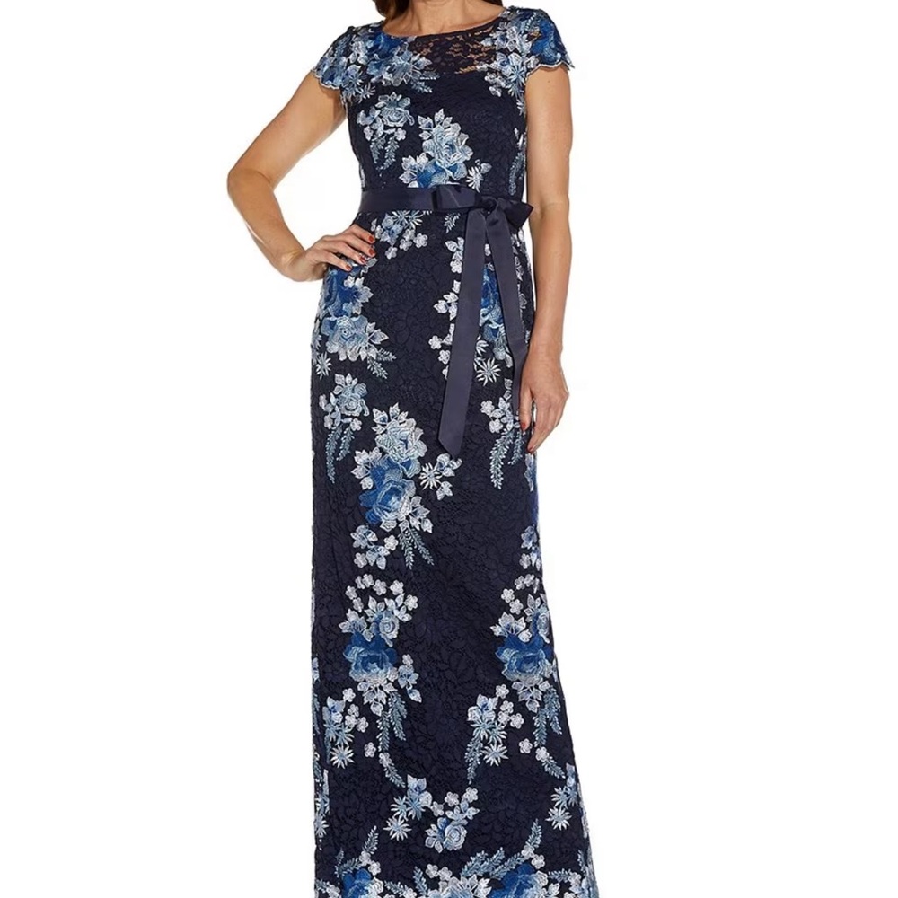 Navy floral gown